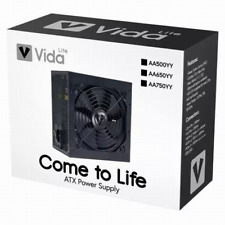 VIDA Black PSU Power Supply 500W/650W/750W Black White Desktop PC ATX 120mm Fan