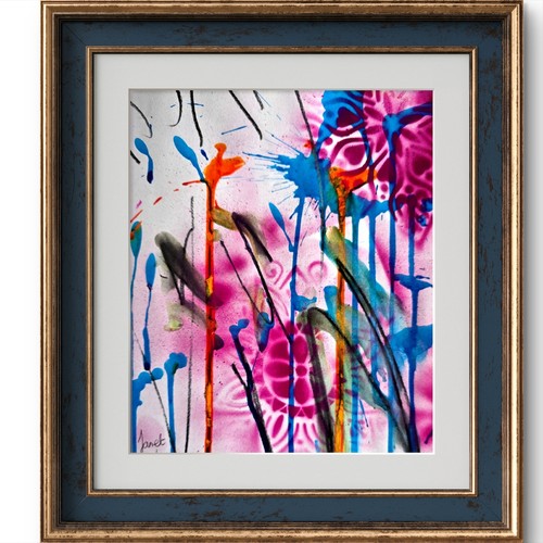 Vibrant abstract art 21x30cm - vibrant,