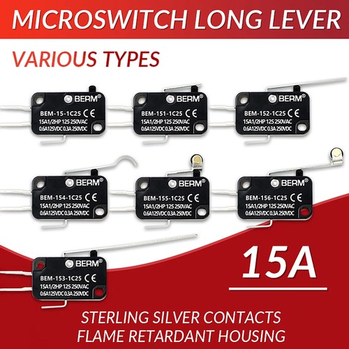 Microswitch long lever 15a - microswitch,