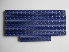 SET OF 11 - MINTON HOLLINS 6" X 1"  VICTORIAN BLUE WHEAT BORDER TILES MWB1