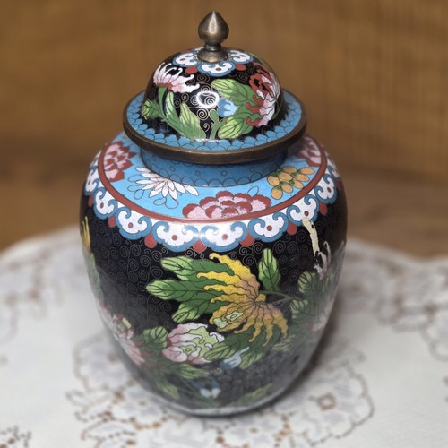 Chinese cloisonne black enamel - chinese,