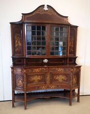 Large Victorian Mahogany and Marquetry Display Cabinet