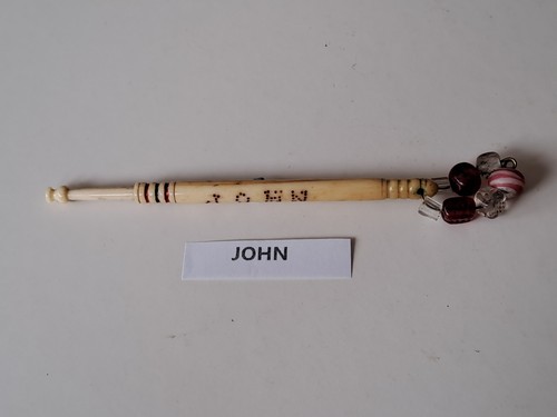 Antique bone lace bobbin with - lace,