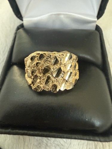 Nugget ring 10kt - nugget, solid