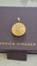 Monica Vinader  gold Plated Vermeil corda diamond Locket PRE-ENGRAVED