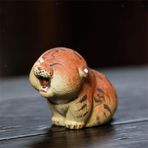 Tiger statuette purple - tiger,