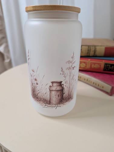 Milk churn frosted glass - milk,