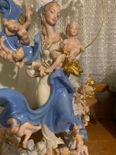 MARY QUEEN OF HEAVEN STATUE W/ANGELS LIMITED EDITION FRANKLIN MINT