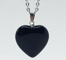 Obsidian Necklace Love Heart