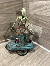 Fish Tank Aquarium Decoration Ornament Skelton Human With Wheeling Steer