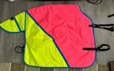 Equisafety Waterproof Hi Viz Horse Exercise  Sheet Pink/yellow  PONY