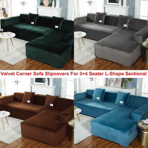 Stretch velvet corner sofa - stretch,