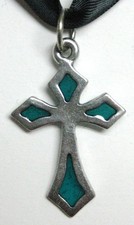 Windows of Light cross - Small Diamond (turquoise resin)