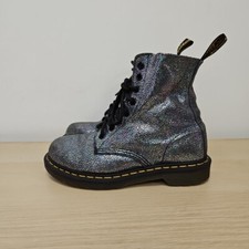 Dr Martens 1460 Pascal Disco Iridescent Rainbow Soft Suede Leather Boots Uk 4