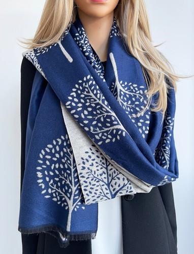 Navy tree life blanket - navy,