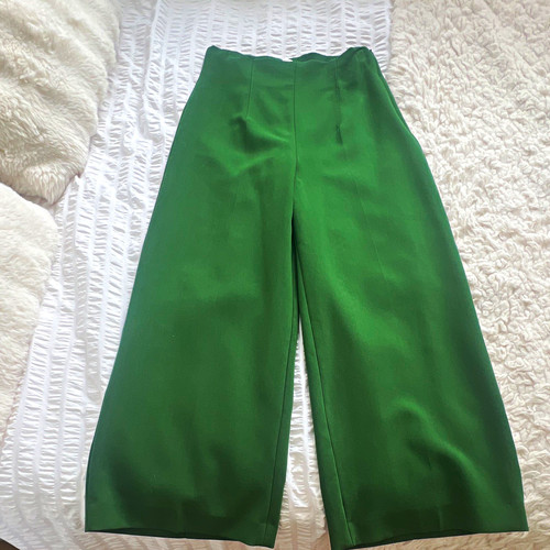 Zara green women wide leg - green, wide-leg