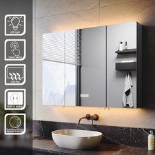 Black led bathroom mirror - led,