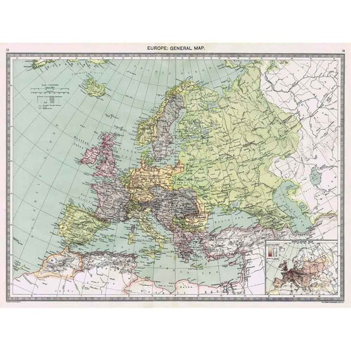 Antique map 1906 europe - antique,