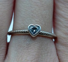 PANDORA Sterling Silver One Love Stackable Heart Ring Size 56 190896CZ BOXED