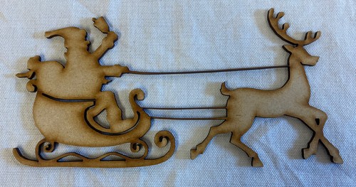 Santa sleigh silhouette - 5x,