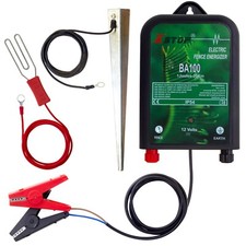 X-Stop Electric Fence Energiser 12v Battery Powered 1J 20km Horse Fencing Kit