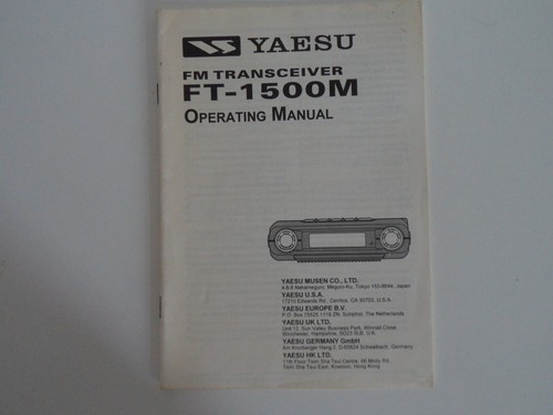 Yaesu 1500m instruction - ft,