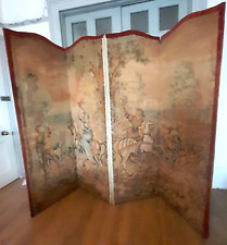 antique 4 panel tapestery screen