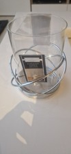 Hurricane Large Glass and Chrome candle Holder