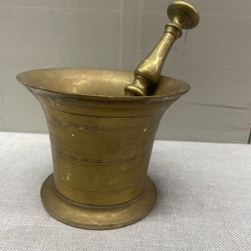 Antique brass mortar - antique,