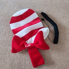 Children's Cat In The Hat World Book Day Fancy Dress Costume Hat & Bow Tie Set