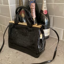 Russell & Bromley Stuart Weitzman Black Leather Kelly Bag