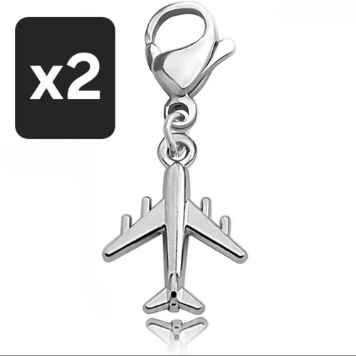 Small metal silver airplane - metal,