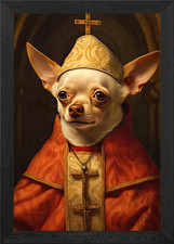 Chihuahua The Pope Framed Wall