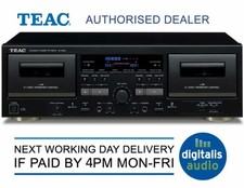 TEAC W-1200 Twin Cassette Deck USB Recording to PC with Playback Black OPEN BOX