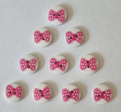 Buttons with pink white - ,