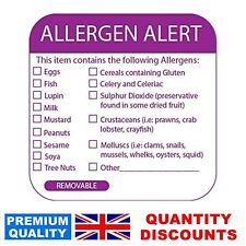 Food Allergy Warning Day Dot Labels/Catering Stickers 500 Per Roll