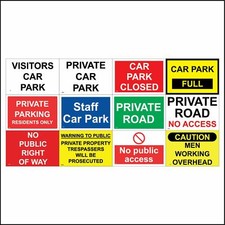 Visitors Parking Signs Public Private Road Access Men Overhead Staff Full GBL101