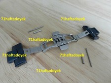 Silver Clasp+Ceramic Side links fits AR1400, AR1406 Armani Men Watch Strap 22mm