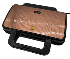 TOWER T27013RG 900W Rose Gold Deep Fill 2 Slice Sandwich Toaster Maker D28 O824