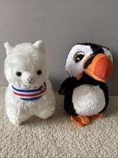 Soft Toy Llama (maybe Alpaca?) And Puffin Great Condition