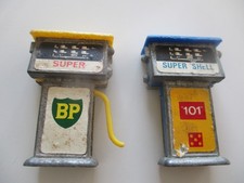 Pair of Vintage Die Cast model petrol pumps - BP Super & Super Shell