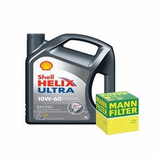 Engine Oil 10W60 4L Shell Helix Ultra Racing Mann Oil Filter Service Kit 4 Litre