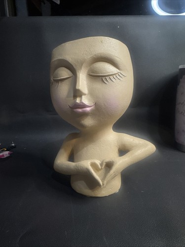 Lady head vase planter - or,