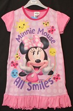 MINNIE MOUSE Girls Nightie /Pink & Lilac Nightdress /Nightshirt Sizes 2-6 Years