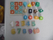 mixed job lot of toys/games noughts & crosses number blocks & wooden numbers