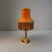 REGAL 12 1/2"  CHIFFON PLEATED  LAMPSHADE IN BURNT ORANGE BRONZE & GOLD UNIQUE