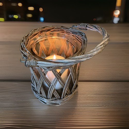 Vintage wicker lantern - vintage, candle