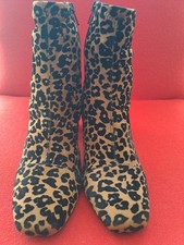 NEXT Lady's Stunning Leopard Print Ankle Boots, Suede Stylish & On Trend Size 6
