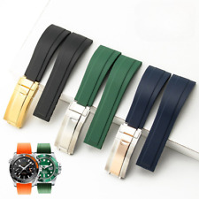Premium Quality Soft Rubber Silicone Watch Strap Band Sports Mens fit Rolex 20mm