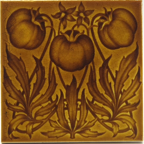 Antique fireplace tile triple - fireplace,